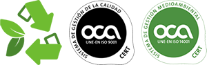 Certificados ISO 14001 y 9001
Acreditados por ENAC